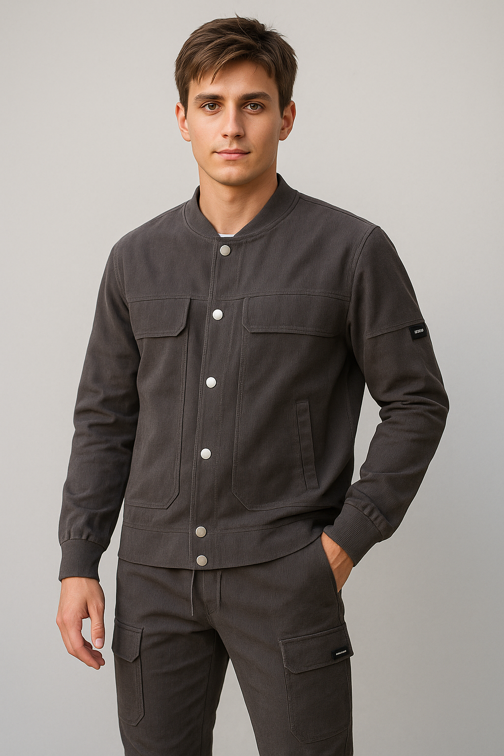 Men’s Baseball Collar Jacket Suit Two-Piece Set | Casual Streetwear Tracksuit