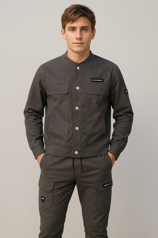 Men’s Baseball Collar Jacket Suit Two-Piece Set | Casual Streetwear Tracksuit